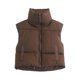 thumbnail image 1 of Sunloudy - Chaleco corto cálido de invierno para mujer, sin mangas, cuello alto, chaleco acolchado ligero de doble cara Sunloudy moda, 1 of 3