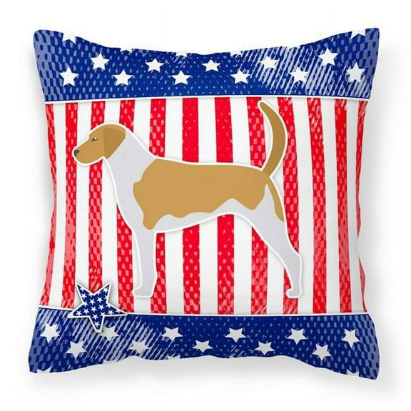 Carolines Treasures BB3298PW1818 USA Patriotic American Foxhound Fabric Decorative Pillow