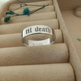 thumbnail image 6 of Aspire Jewels-Unisex Brass Engraved Band Ring – “Til Death” Gothic Black Lettering – Gold Plated – Custom Inside Engraving – US Sizes 5–10, 6 of 6