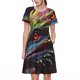 thumbnail image 1 of Balery Colorful Dragon Head Profile Vestidos sueltos de manga corta para mujer, vestidos de verano 2025, vestidos casuales de corte A con vuelo., 1 of 6