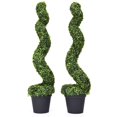 thumbnail image 1 of Costway 2PC 4ft Artificial Boxwood Spiral Tree In/Outdoor Office Garden Patio Decoration, 1 of 10