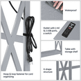 thumbnail image 3 of Alden Design 2-Tier Wooden Console Table with Power Outlet for Hallway Living Room, Gray, 3 of 7