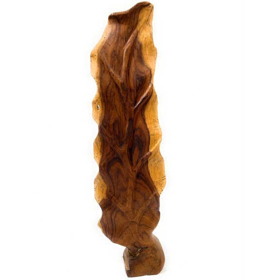 Elegant Carved Leaf on Stand 25" X 7" X 4" Black Walnut - Centerpiece | #cin19m