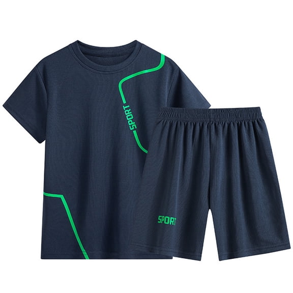UYYX Boy Outfits Boys Outfits Size 10 Kids Tween Boy Clothes Casual Short Sleeve 2Pcs Shorts Summer Clothing Set