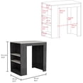 thumbnail image 3 of Stationary Kitchen Island With Ample Top And 3 Shelves, Modern Style For Cooking Versatile Rectangular Practical Use, 3 of 4