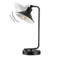 thumbnail image 4 of SAFAVIEH Nadav 16 in. Mid-century Black Iron USB Port Table Lamp with Black Shade, 4 of 7