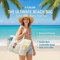 thumbnail image 3 of Bolsa de Playa F-color Impermeable y a Prueba de Arena de Gran Capacidad Marfil, 3 of 9