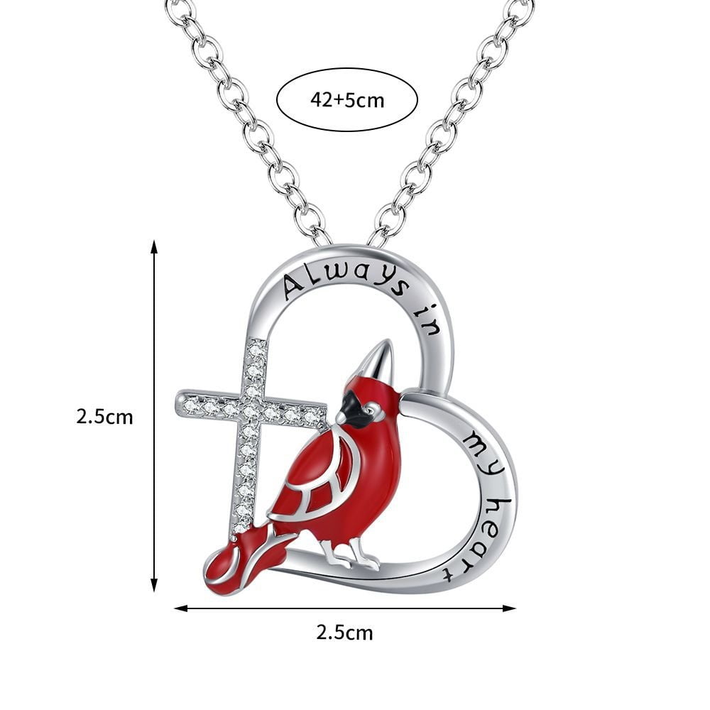  Vsoruln 925 Sterling Silver Red Cardinal Necklace for Women  Cardinals Appear When Angels are Near Heart Necklace Delicate Bird Necklace  Sympathy Gift for Women (Color 1) : Arts, Crafts & Sewing