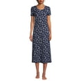 thumbnail image 3 of Lands' End Women's Cotton Short Sleeve Midcalf Nightgown, 3 of 3