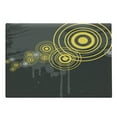 thumbnail image 1 of Grey and Yellow Cutting Board, Music Street Design Inspired Geometrical Inner Circles Image, Decorative Tempered Glass Cutting and Serving Board, Large Size, Charcoal Grey and Black, by Ambesonne, 1 of 1