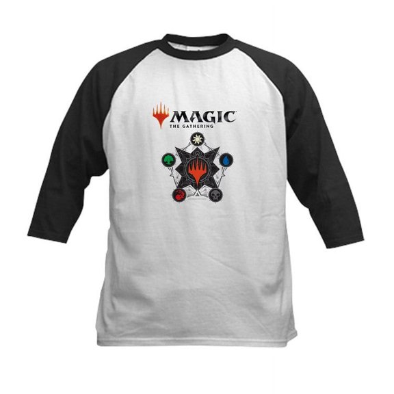 CafePress - Magic Mana Symbols Baseball Jersey - Kids Cotton Baseball Jersey, 3/4 Sleeve Shirt