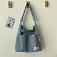 thumbnail image 1 of [Nuevo Producto] Bolsa De Lona De Verano Mujer De Gran Capacidad De Un Hombro Diagonal Versión Coreana Viajero De La Universidad Estudiante Clase Escuela Casual Tela Lateral Bolso De, 1 of 4