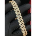 thumbnail image 2 of 8.90 Carats Round Baguette Cut Diamonds Men's Cuban Link Chain Bracelet In Hallmark 14K Rose Gold, 2 of 15