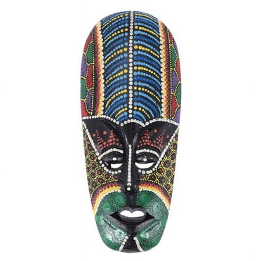 HOT Wooden Mask Wall Hanging Solid Wood Carving Painted Decor Bar Home Decorations African Totem Crafts A