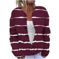 thumbnail image 2 of Cárdigan informal de punto estampado para mujer, con chaqueta abotonada y abrigo superior para mujer, 2 of 5