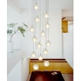 thumbnail image 3 of Modern Mini Crystal Chandelier for Entryway Living Room Chandelier LED Pendant Light Fixture for Living Dinning Room, Flush Mount High Ceiling Light Fixtures for Bedroom(LED Bulbs Included, 14 Lights), 3 of 5