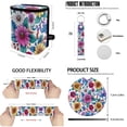 thumbnail image 6 of Jeiento Flowers Car Front Back Seat Covers Full Set with Steering Wheel Cover Seatbelt Shoulder Pad Trash Bin Auto Rear View Mirror Covers Coasters Keychain Lipstick Holder 13 Pieces Car Accessory, 6 of 7