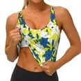 thumbnail image 4 of Vsdgher Lilies Flowers Print Women Sleeveless Athletic Tank Top Built-in Bra Camisole Sports Vest for Yoga Running Fitness Exercise with Removable Pads, 4 of 8