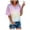 Pink, variant on Womens Tops V Neck and Round Neck Tee Casual Short Sleeve T Shirts Women's Summer Gradient Solid Color Tie Dye Basic Top Color Block Shirt Crew Neck Cotton Tee Blouse