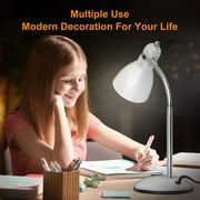 LEPOWER Metal Desk Lamp, Adjustable Gooseneck Table Lamp for Home, Office, Bedroom, White