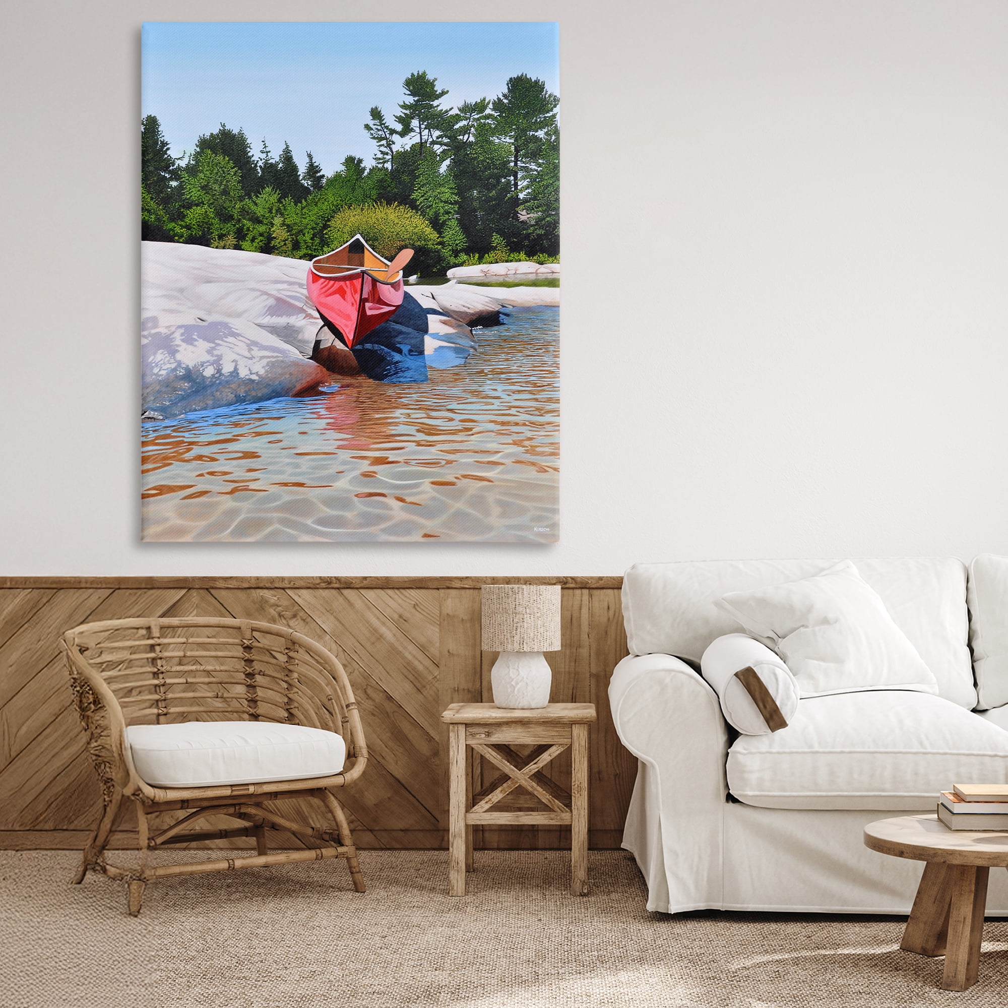 Stupell Industries Canoe at Water's Edge Canvas Wall Art, design by Kenneth M Kirsch