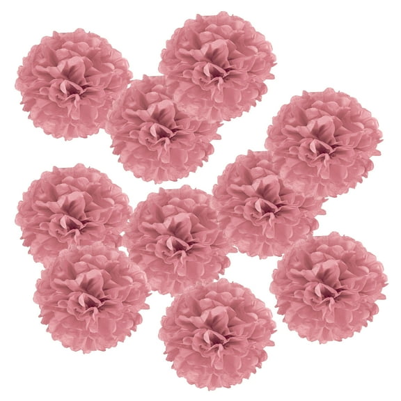 Uxcell 8" Tissue Pom Poms Paper Flowers Ball Wedding Party Decoration, Grey Pink 10 Pack