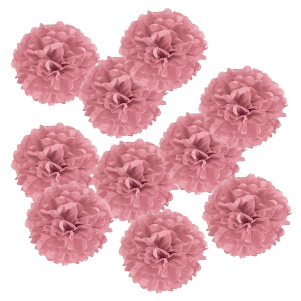 Uxcell Pom Poms de Papel Flores Bola para Decoración de Fondo de Boda, Baby Shower, Fiesta de Cumpleaños en Gris y Rosa