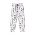 thumbnail image 4 of Goofa Lavender Flowers Printed Soft Pajama Pants for Men, Wide Leg Comfy Casual Lounge Yoga Pants-, 4 of 9
