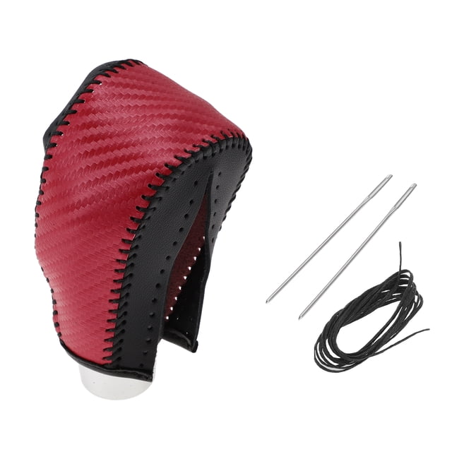 Cubierta de pomo de cambio antideslizante Unique Bargains, protector de mango de cambio para Honda CRV 08-11, cuero negro y rojo