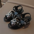 thumbnail image 7 of Viluyesy Girls Rhinestone Bow Sandals Kids Pointed Dress Heels Summer Wedding Party Performance Princess Shoes Black Size 1.5 M, 7 of 7