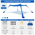 thumbnail image 6 of Commouds Beach Tent Canopy, UPF50+ Portable Beach Sun Shade Shelter, 4 Aluminum Poles, Easy Set Up for Beach and Outdoor (10x10 FT, Blue), 6 of 8