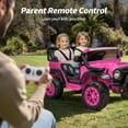 thumbnail image 4 of Hikiddo 2-Seater Ride on Car Truck, 24V 4WD Ride on Toy Electric Car for Kids Boys w/Remote, Bluetooth - Pink, 4 of 10