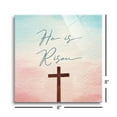 thumbnail image 3 of He Is Risen Cross Pink Fade Blue 8 x 8 Glass Wall Hanging Sign, 3 of 4