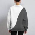 thumbnail image 4 of Wutalume Women's Fashion Floral Print Long Sleeve High Neck Sweatshirt Top, Elegant and Comfortable for Casual and Dressy Wear, with a Relaxed Fit and Beautiful Patterns,Dark Gray S, 4 of 5