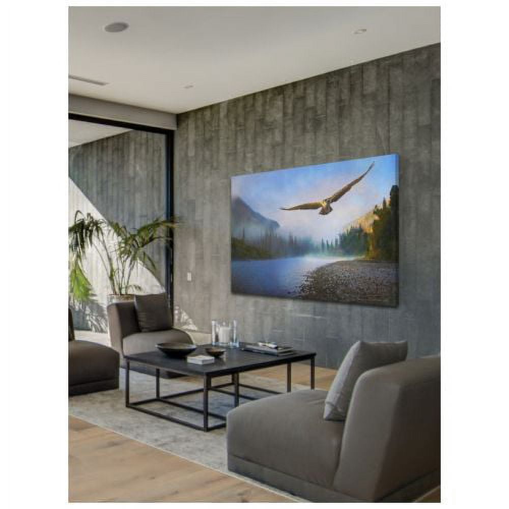 "Foggy River Osprey" Painting Print on Wrapped Canvas