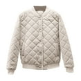 thumbnail image 2 of Jinhomg Plus Size Jacket for Women Fall Winter Thermal Comfy Button Down Puffer Coat Casual Solid Long Sleeve Short Down Coats Sales Today Clearance White XXL, 2 of 4