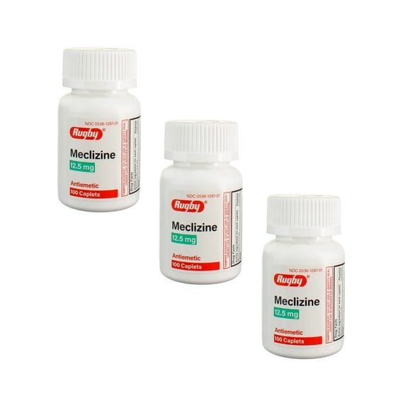 Rugby 0053612970 Meclizine Hydrochloride 12.5 mg. Tablets 100/Btl. (Pack of 3)