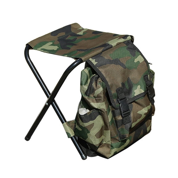 Suodoka 2 in 1 Folding Chair Portable Backpack Stool Collapsible Camping Fishing Chair 12.6x11.0x13.4in / 32x28x34cm Large Capacity for Outdoor Camping Picnic Hiking Travel
