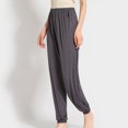 thumbnail image 5 of Homgro Women's Pajama Pant Lightweight Soft Pj Bottom Stretch Elastic Waist Cinch Bottom Sleep Pant Solid Pockets Ankle Length Grey One Size, 5 of 5
