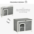thumbnail image 3 of Pawhut Foldable Raised Wooden Dog House with Lockable Door, Openable Roof, Gray, 3 of 9