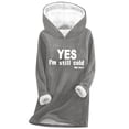 thumbnail image 3 of Feancey Womens Winter Hoodies Fleece Lined Warm Hooded Sweatshirts Casual Letter Print Pullover Comfy Fuzzy Thermal Tunic Tops Loungewear Dark Gray XXL, 3 of 4