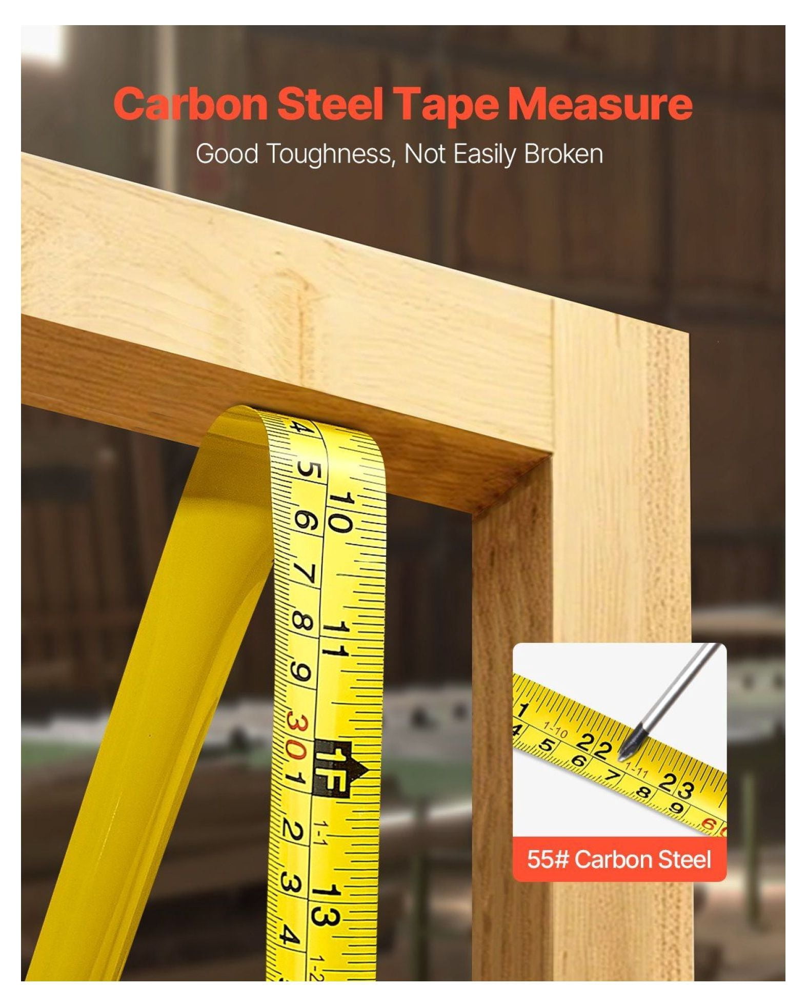 Tape Measure 25ft 2 Pack, Retractable Imperial Metric, Durable ABS Shell & 55# Carbon Steel