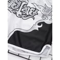 thumbnail image 6 of inlzdz Kids Boys Muay Thai Martial Arts MMA Shorts Kick Boxing Boxer Shorts Training Booty Shorts White L, 6 of 7