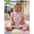 thumbnail image 5 of BemeyourBBs Kids Toddler Baby Girl Birthday Dress Outfit 1 2 3 4 Years Old Birthday Dress Summer Clothes Little Baby Girl Puff Short Sleeve Doll Collar Bow Letter Embroidery Front Bow A-Line Dress, 5 of 9