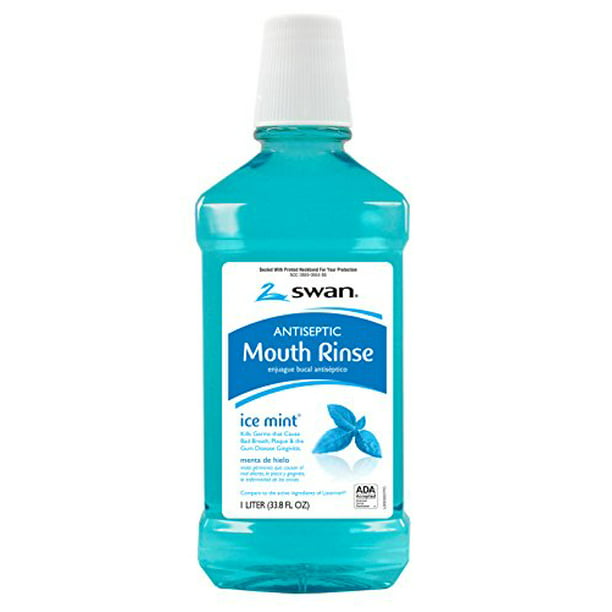 Swan Antiseptic Mouth Rinse, Blue Ice Mint, 33.81 oz - Walmart.com