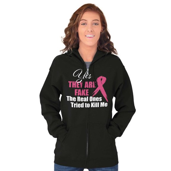 They Are Fake Real Ones Tried Kill Me Zip Hoodie Sweatshirt Women Brisco Brands S