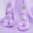 thumbnail image 6 of jianru Ballet Shoes for Girls Elastic Straps Non Slip Soft Sole Lace Bow Satin Professional Dance Shoes for Toddler Kids, 6 of 9
