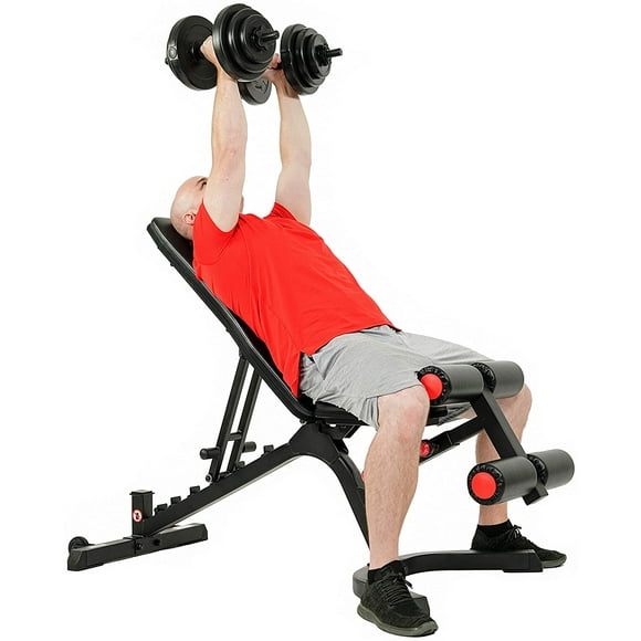Banco de Pesas Sunny Health & Fitness SF-BH6920 de Servicio Pesado Totalmente Ajustable Power Zone Utility 1000 lb Negro Sunny Health & Fitness SF-BH6920