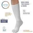 thumbnail image 2 of FUN TOES Men's Crew Toe Socks - Athletic Running, Breathable Mesh, Proper Toe Alignment, 6-Pack, Size 6-12, 2 of 4