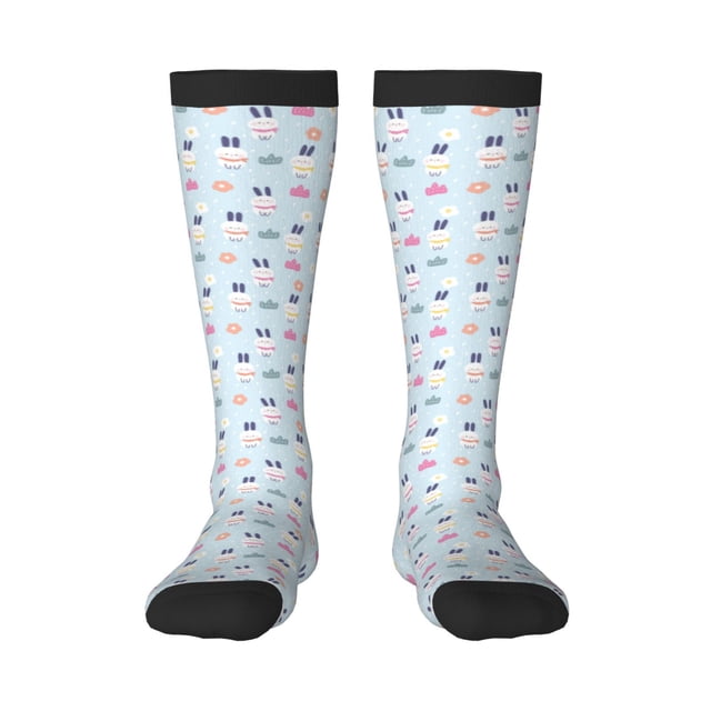Balery Rabbit In The Rain Calcetines novedosos Calcetines deportivos Calcetines hasta la rodilla Calcetines de algodón Calcetines originales y geniales